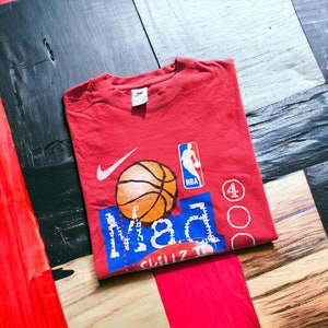 Vintage 1998 Nike tshirt Mad Skills II Nba tour made in UK size M