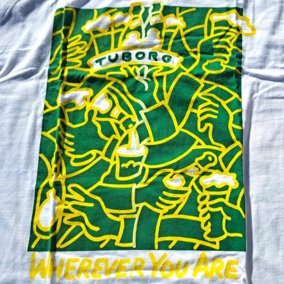 Lemon tshirt birra Tuborg vintage 90S datata 1992 da collezione taglia XL veste L