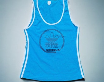 ✅USA製 90s vintage adidas tanktop old Classic Vintage 90s Adidas Stretchy Sports Cropped Top Made