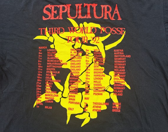 Vintage 90S Sepultura tshirt metal Third world po… - image 5