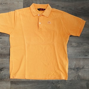 Camisa polo vintage Robe di Kappa laranja com logotipo dos anos 2000, tamanho M