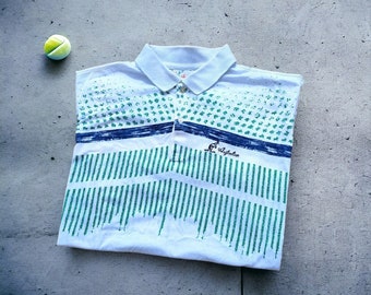 Polo de tennis australien vintage des années 90 par L'alpina fabriqué en Italie taille 54 (convient à XL)