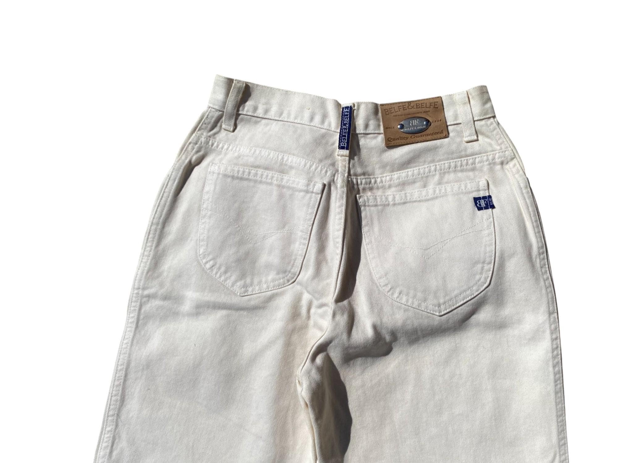 Vintage 90S Belfe&Belfe women's jeans cream color light beige size IT 42(S)