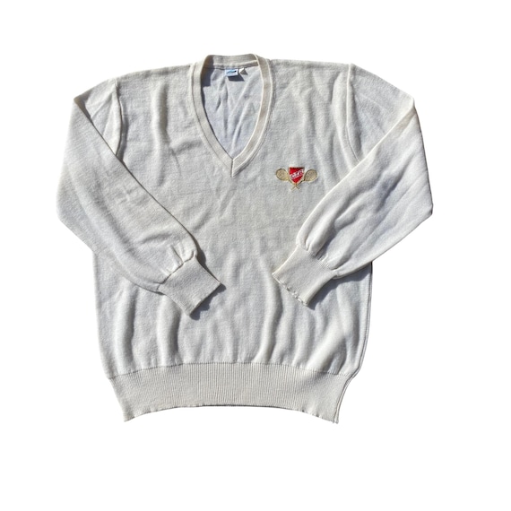 Burani maglione pullover lana scollo a V tennis vintage 90S taglia L