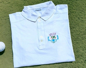 Vintage 90S Sergio Tacchini golf challenge polo Costa del Sol rare size L