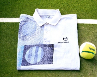 vintage 90S Sergio Tacchini Polo Tennis streetwear taille décontractée V s’adapte à un M