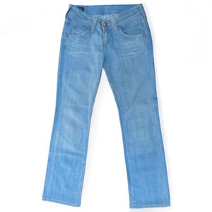 Jeans GUESS Da Donna Vita Bassa Elasticizzati Pantaloni Denim A Zampa W29 42 44 - Foto 8