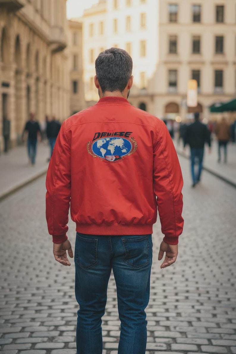 Dainese herrmotorcykeljacka, liten lapp framtill, stor lapp baktill, 100 % nylon, storlek 52-XL bild 1