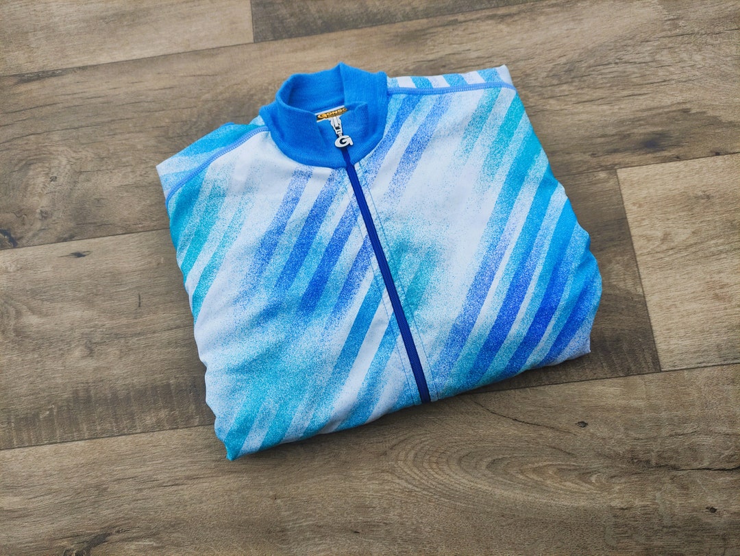 Veste Cycliste Vintage Colombi Années 80 - Coupe-vent Haute Visibilité - Taille XL