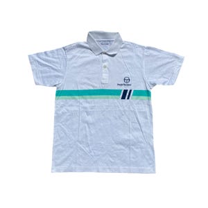 Sergio Tacchini vintage 90s cotton tennis polo shirt, rare, made in Italy, size III - S