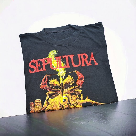 Vintage 90S Sepultura tshirt metal Third world po… - image 1