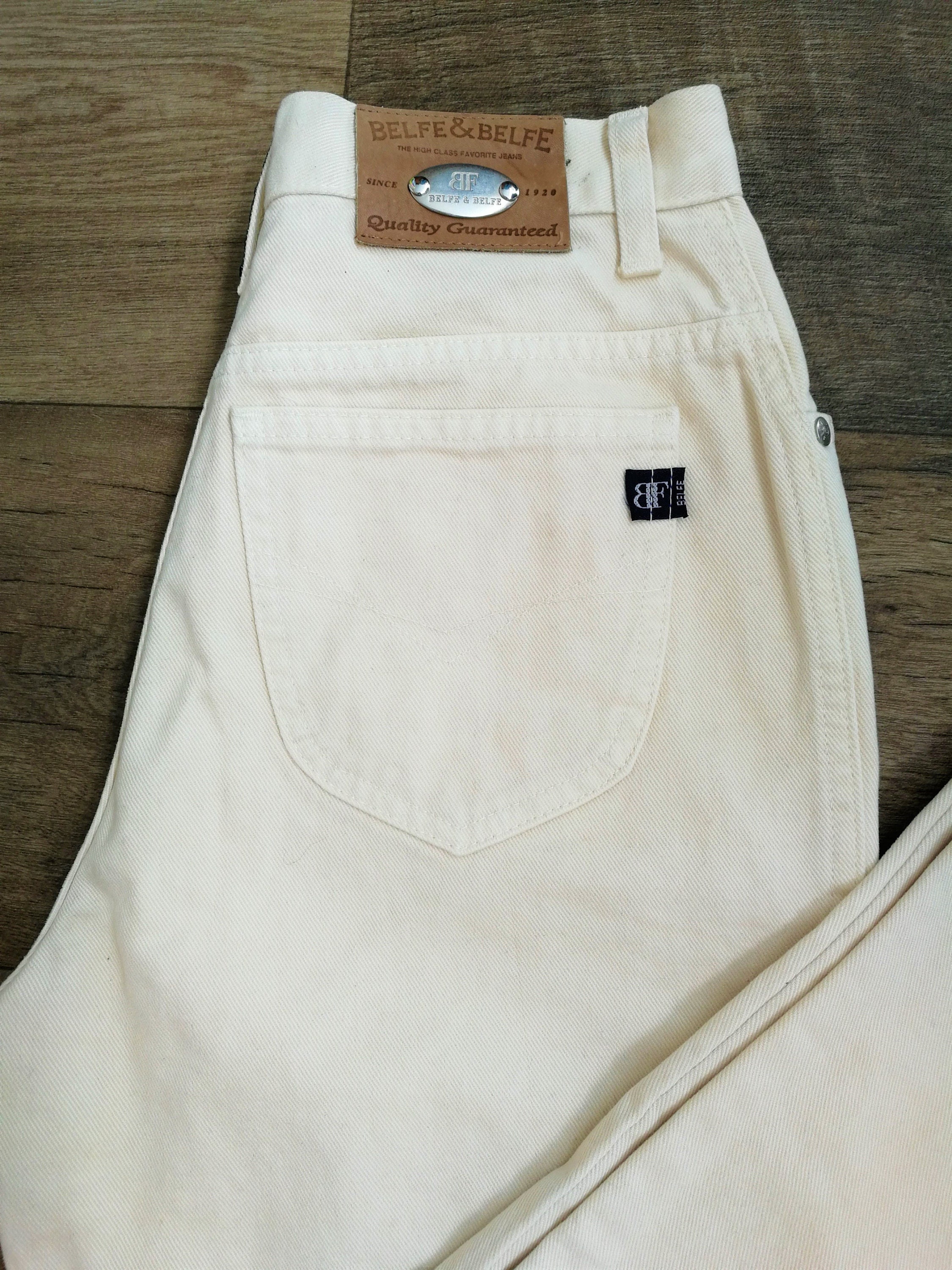 Vintage 90S Belfe\u0026belfe Jeans Woman Cream Color Light Beige | Etsy Ireland