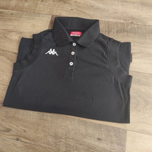 Camisa polo feminina Kappa vintage sem mangas dos anos 90, tamanho M