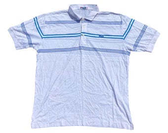 Fila polo tennis striped vintage 80s made in Italy size 54 fits XL