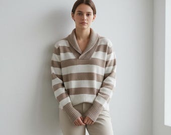 Pull marin rayé KLASEL H1 bleu marine rouge - ROYAL MER - Pulls | ETHIQ