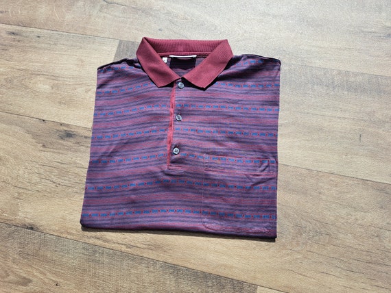 Vintage 80S Bramante Polo Shirt Made in Italy Retro Design Light Blue and Burgundy Cotton Size M Etsy Ireland