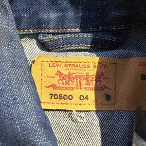 vintage 00S Levis Jeans veste 70500 camionneur année 2000 taille S petite image 6