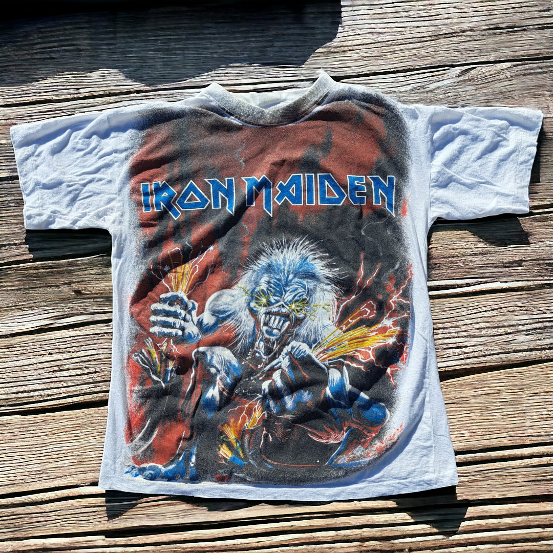 トップス vintage 90s 1993 IRONMAIDEN MUSIC VINTAGE Mens Iron Maiden 1993 Graphic T-shirt Top XL Black