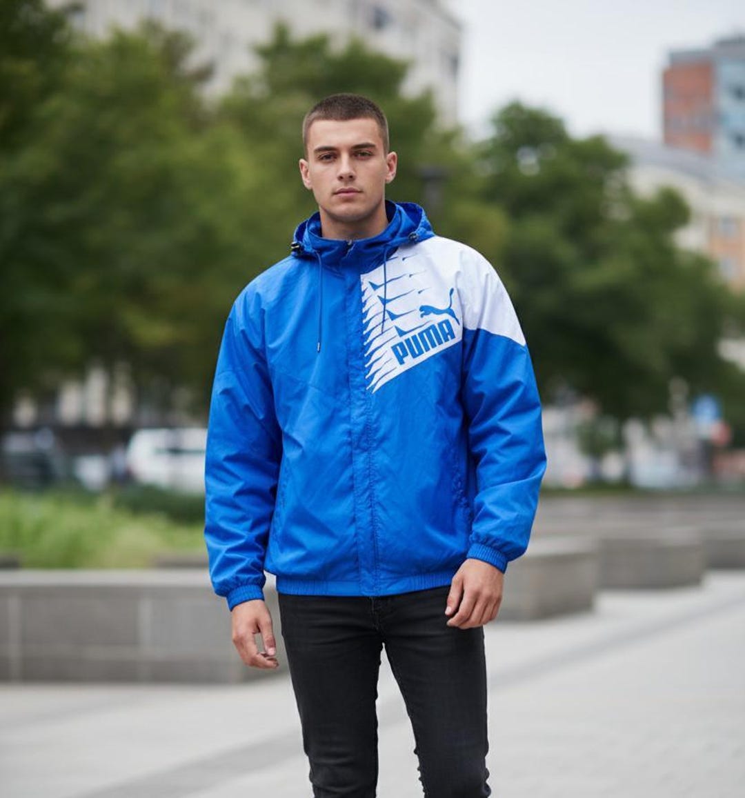 PUMA ピステ・ウィンドブレーカー XL 青 大津高校ウォーマー 128 】熊本大津高校サッカー部ウォーマー上下セット（激レア商品