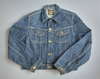 vintage Lee Premium veste en jean femme bleu foncé Ptd 153436 slim fit taille M