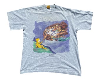Screen Stars tshirt Bart Simpson vintage graphic print 90S dated 1999 made in Ireland size L
