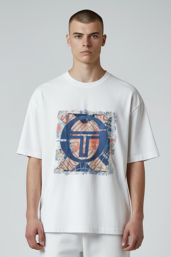Sergio Tacchini, Sergio Tacchini tshirt vintage 90S casual big logo fatta in Italia rara taglia M