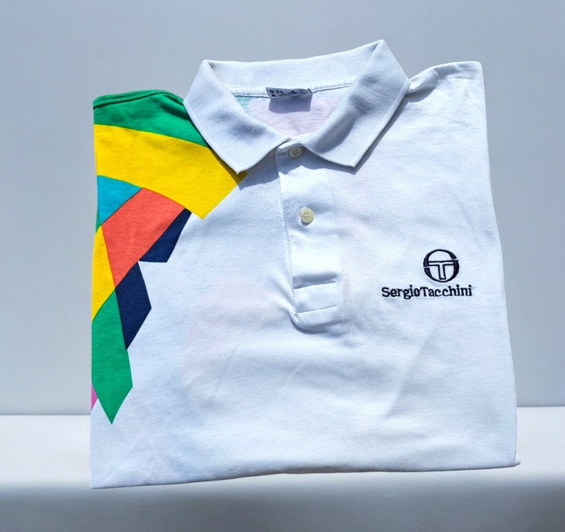 vintage 90S Sergio Tacchini Polo Tennis streetwear décontracté taille VI XL image 1