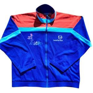 Sergio Tacchini Vintage 80S Casual Tennis Sports Jacket Made in Italy Size XL