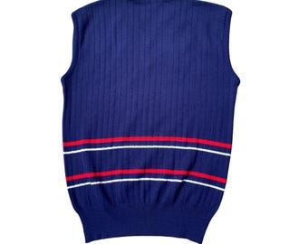 SERGIO TACCHINI テニスジャージ ベスト　80年代　美品 セルジオ・タッキーニ メンズ ブルー ヴィンテージ 80年代 テニス