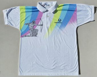 Vintage 90S Sergio Tacchini Pete Sampras Wimbledon 1991 polo de tenis talla V - L