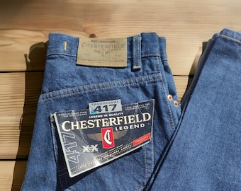 Vintage 90S Chesterfield Legend 417 Deadstock jeans blu taglia w.30