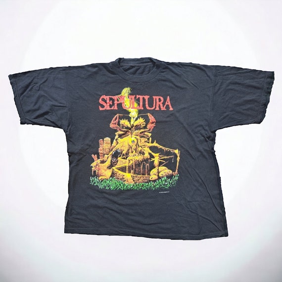 Vintage 90S Sepultura tshirt metal Third world po… - image 2