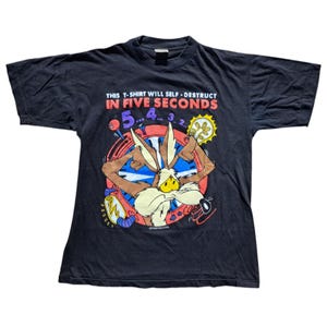 Looney Tunes tshirt Willy il Coyote vintage 90S datata 1992 Warner Bros taglia M