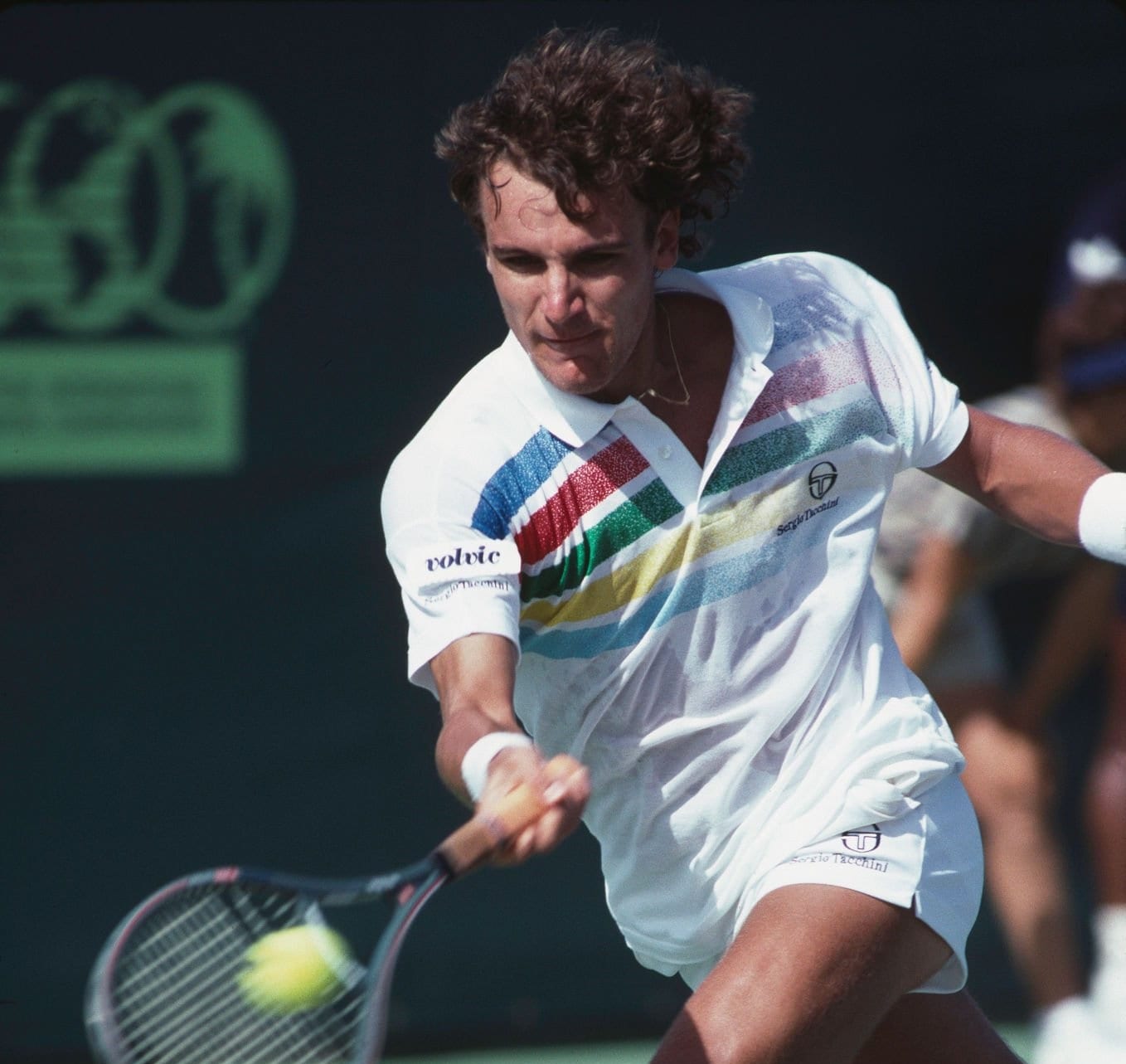 Vintage 80S Sergio Tacchini Tennis Polo Mats Wilander Tournament Lipton