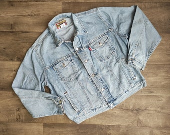 Buy Vintage 90S Big Brand Light Wash Western Cut Jean Jacket Size