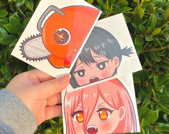 Chainsaw Peeking Stickers/Car Decals