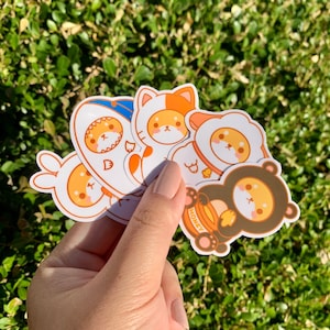 Shiba in Verkleidung Sticker, Shiba Sticker Kollektion, süße Shiba Sticker, kawaii Shiba Sticker, Shiba Sticker, süße Hunde Sticker