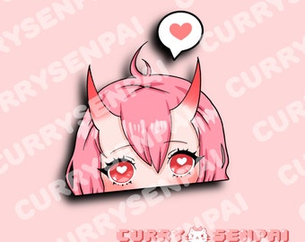 Succubus Girl Peeking Sticker