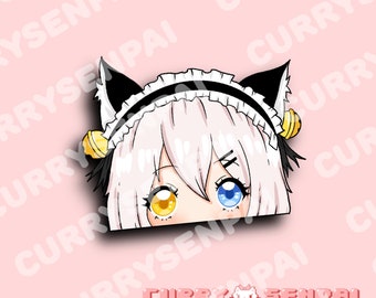 Cat Girl Peeking Sticker