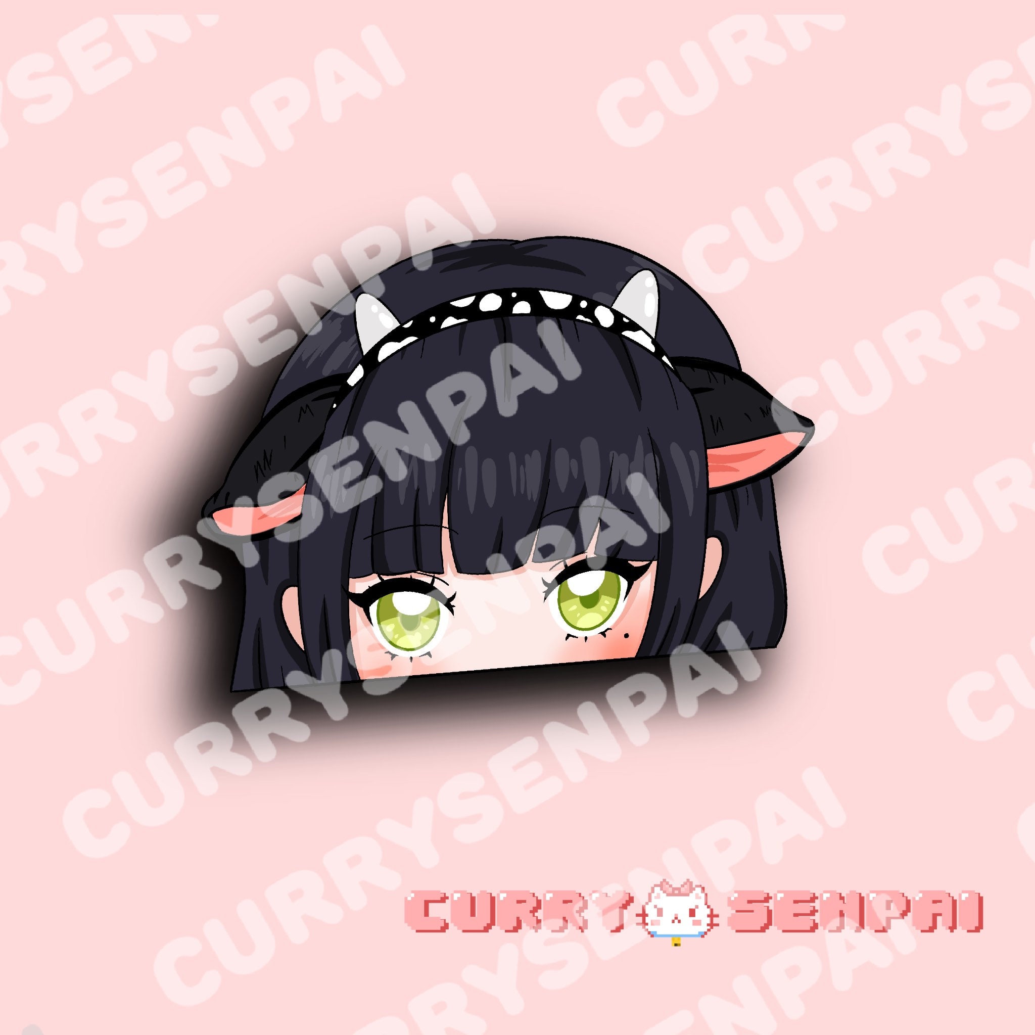 Cow Girl Peeking Sticker