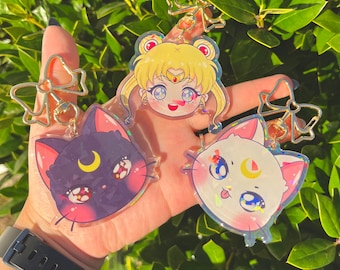 Anime Magical Girl Holographic Schlüsselanhänger, Anime Schlüsselanhänger, Holo Schlüsselanhänger, Holo Charms, holografisch, niedliche Schlüsselanhänger, Kawaii Schlüsselanhänger,