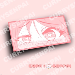 Anime Mädchen Herz Augen Pink WasserfestEr Aufkleber, ahegao Anime Mädchen Sticker, Anime Slap Sticker, wasserfester Anime Sticker