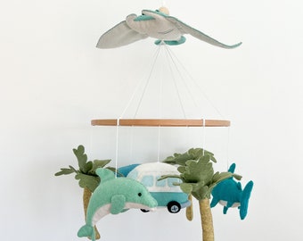 Sea baby boy mobile, sea creatures cot mobile hanging, under the sea mobile, beach baby mobile, ocean baby shower gift