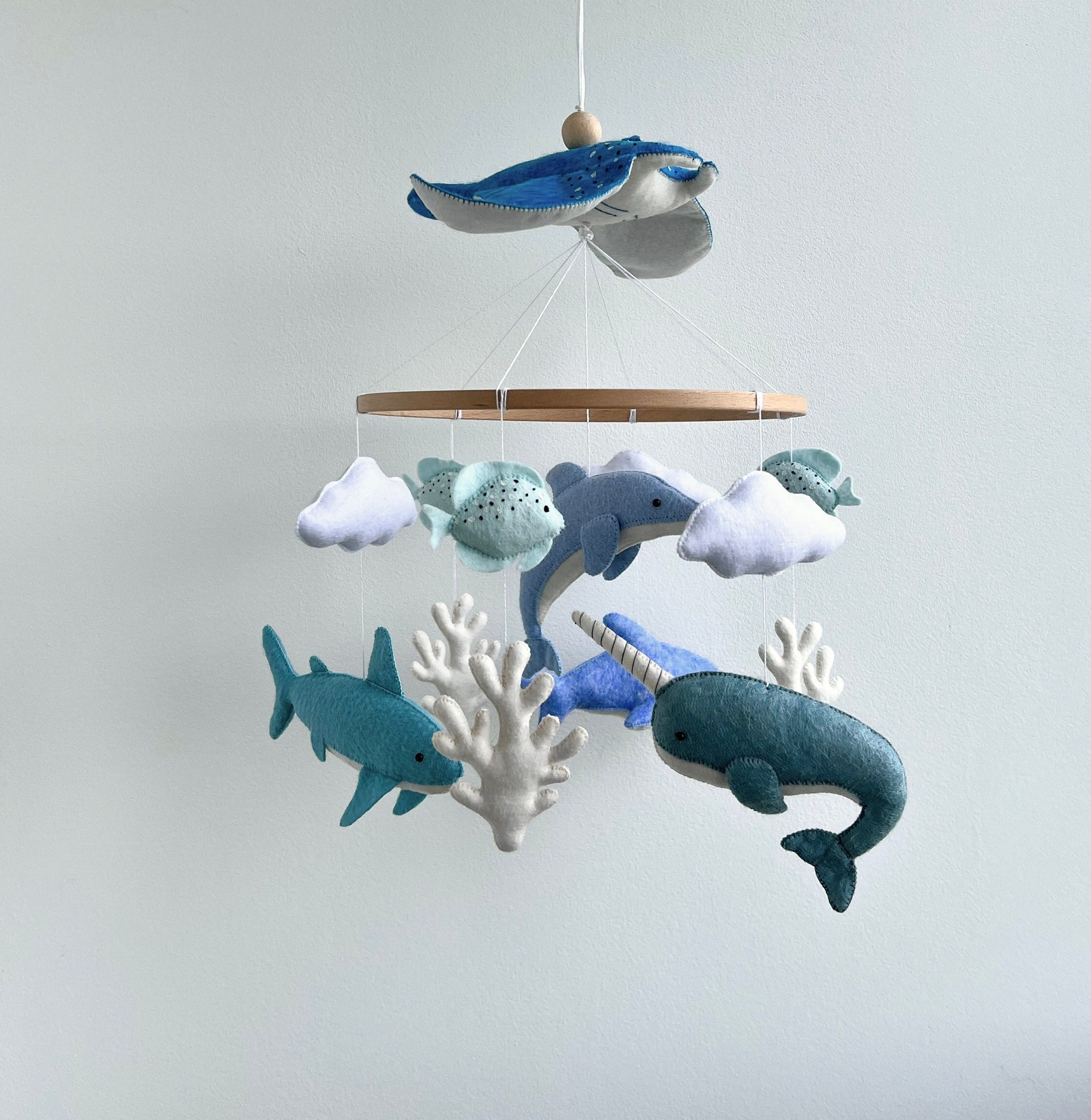 Large Origami Paper Fish Mobile Colorful Paper Ocean Themed Mobile