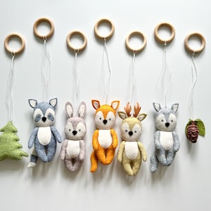 Baby play gym toys, woodland gym toys, wooden baby gym, baby activity center, baby gym hanging toy, newborn gifts idea