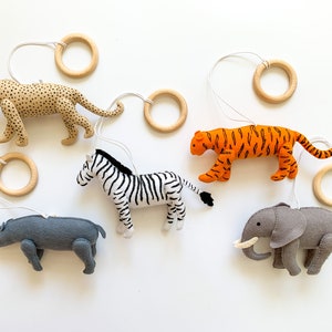 Safari baby gym, baby play gym toys, hanging baby gym toys, safari nursery decor, baby gym toys with zebra, tiger, lion, rhino and elephant