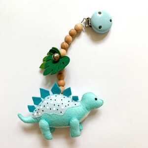 Dinosaur stroller mobile, dinosaur stroller toy, stroller lanyard, pram toy, pram mobile, pram decor, pram accessory, unisex baby gift image 5