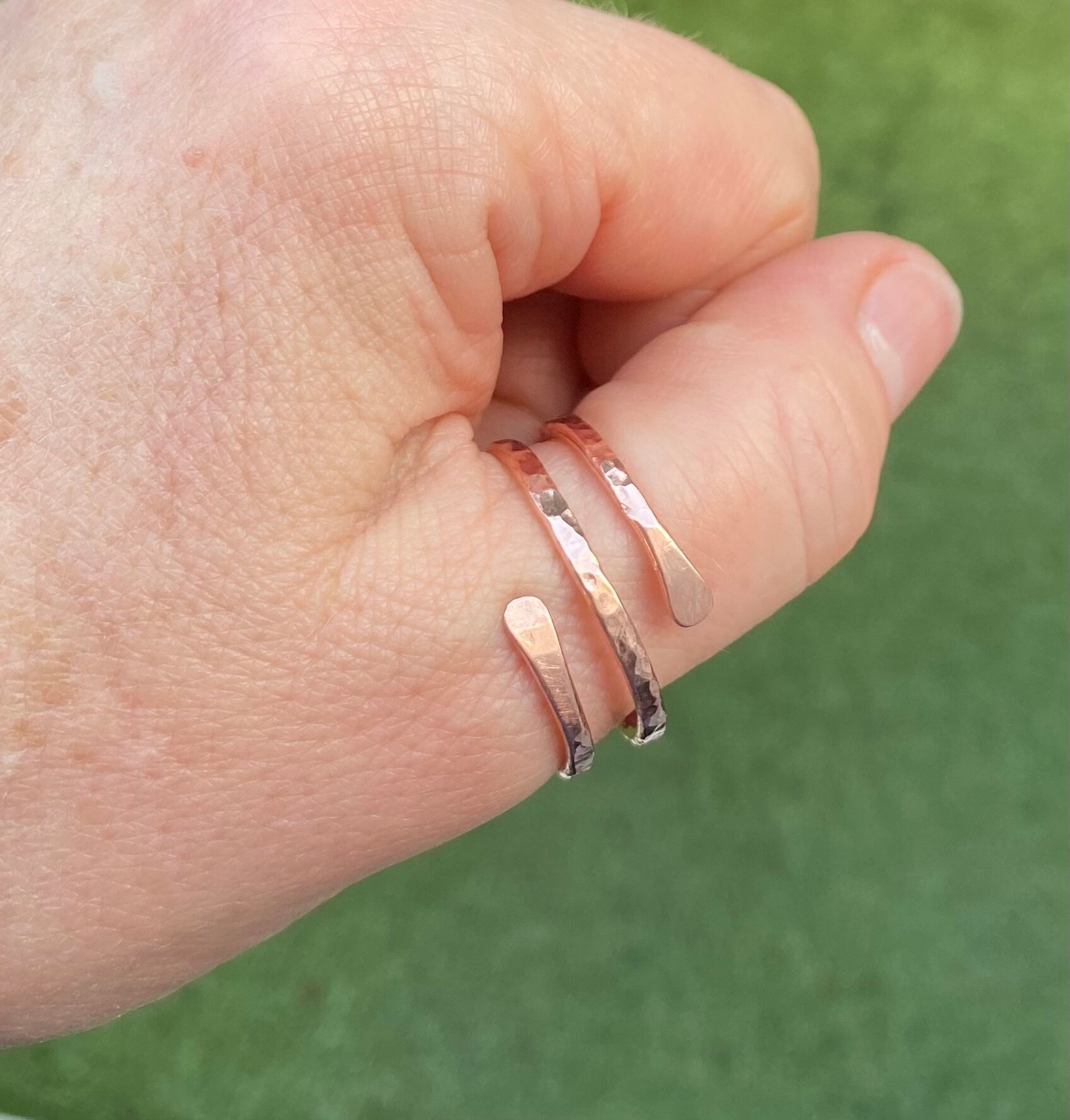 Copper Ring Arthritis Thumb Toe Ring Finger Ring Hammered Etsy UK