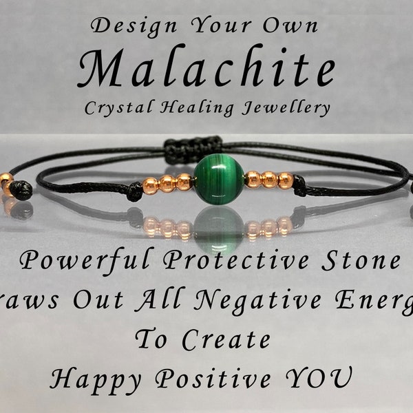 Malachite Bracelet Anklet Crystal Bracelet Genuine Natural Crystal Gemstone Healing Intention Bracelet Chakra Reiki Charged