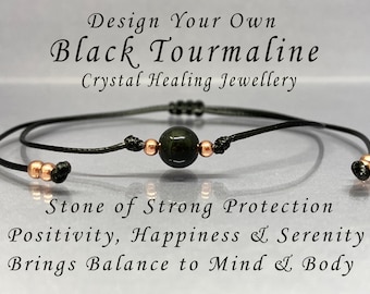 Black tourmaline Bracelet Anklet Gemstone Bracelet Anklet Crystal Bracelet Anklet Natural Black Tourmaline Bracelet Healing Anniversary Gift